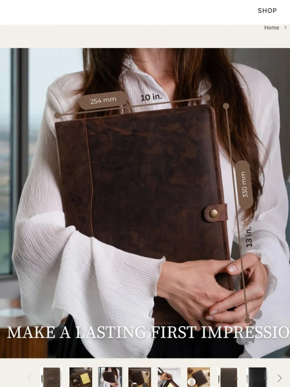 Nomad Craft Leather Padfolio Binder With Pen Professional Portfolio Brown New
